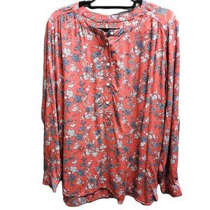 LOFT Long-Sleeved Floral Blouse - Size XL